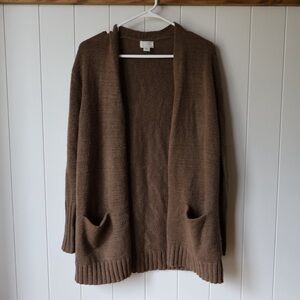 Caslon Wool Blend Cozy Chocolate Brown Open-Front Cardigan Nordstrom S
